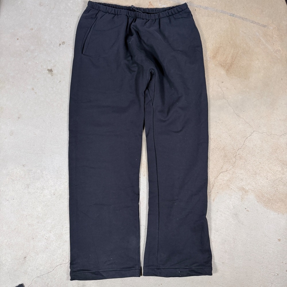 Yeezy Mens Black Sweatpants Elastic Waist Drawstring Casual Joggers Size 2